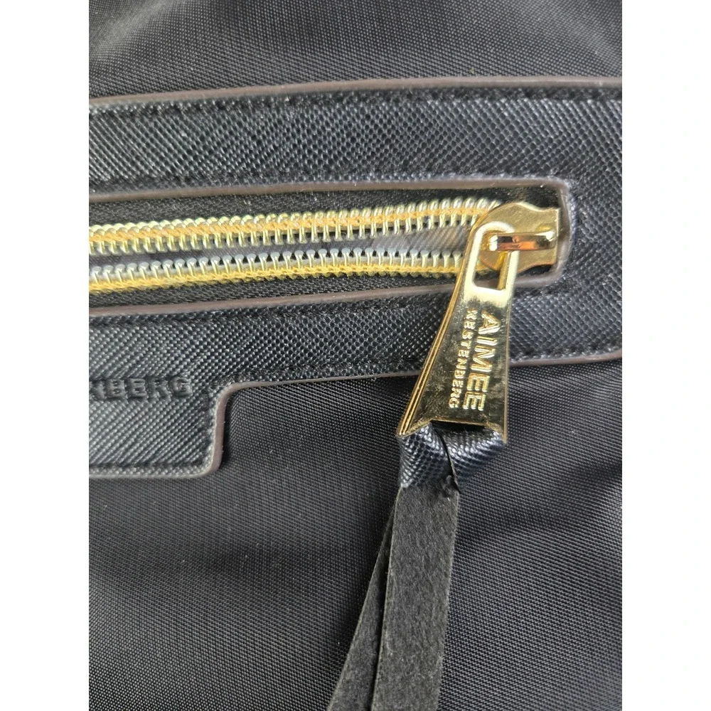 Aimee Kestenberg Backpack Black Nylon Gold Hardware Large Travel Bag